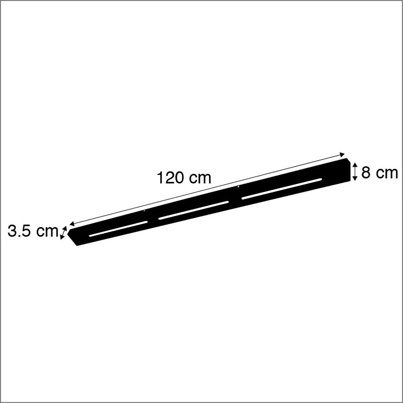 Eettafel / Eetkamer Plafondplaat zwart 120cm voor 2, 3 of 5 hanglampen Binnenverlichting Lamp