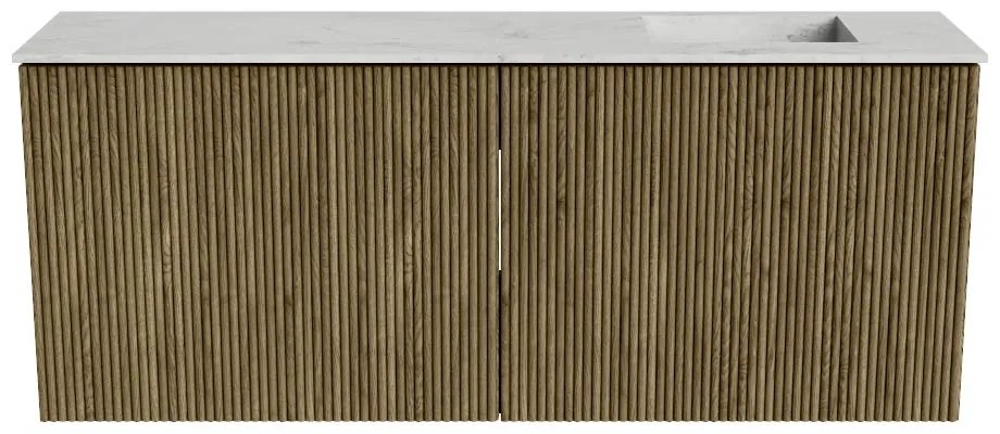 Mondiaz Joya DLux 100cm toiletmeubel dusk met wastafel faye rechts zonder kraangat opalo