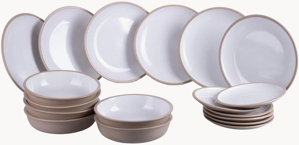 Porseleinen servies Bistrot, 6 personen, 18-delig