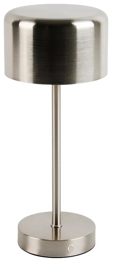 LED Moderne tafellamp met dimmer staal oplaadbaar - Poppie Modern rond Binnenverlichting Lamp