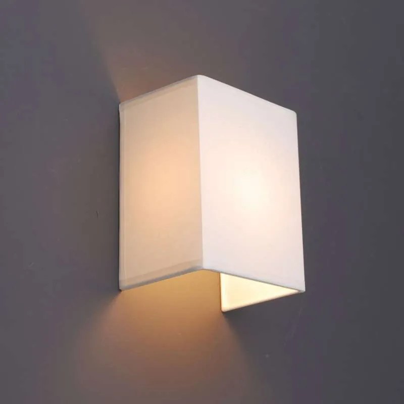 Landelijke wandlamp wit met stoffen kap - Vete Design, Modern E27 Binnenverlichting Lamp