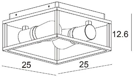 Lucide Carlyn plafondlamp 25cm 6W zwart