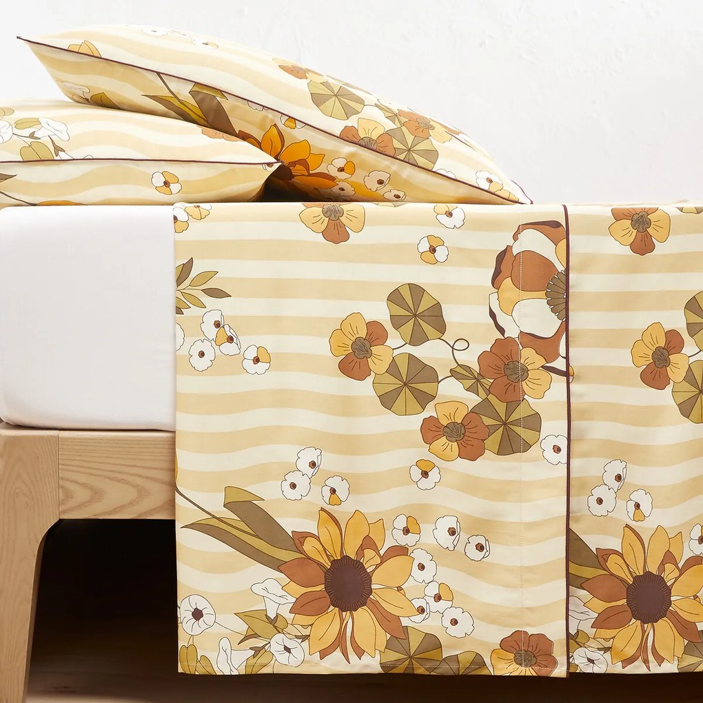 Plat laken in katoensatijn, Solanne