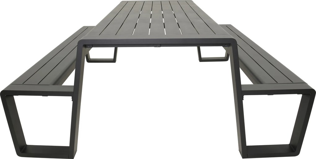 Lesli Living Picknickset-Estilo-Antraciet -Aluminium-220cm-Lesli Living