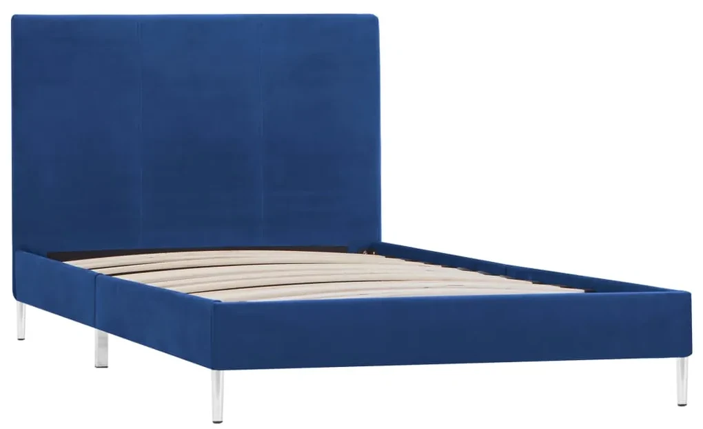 vidaXL Bedframe stof blauw 90x200 cm