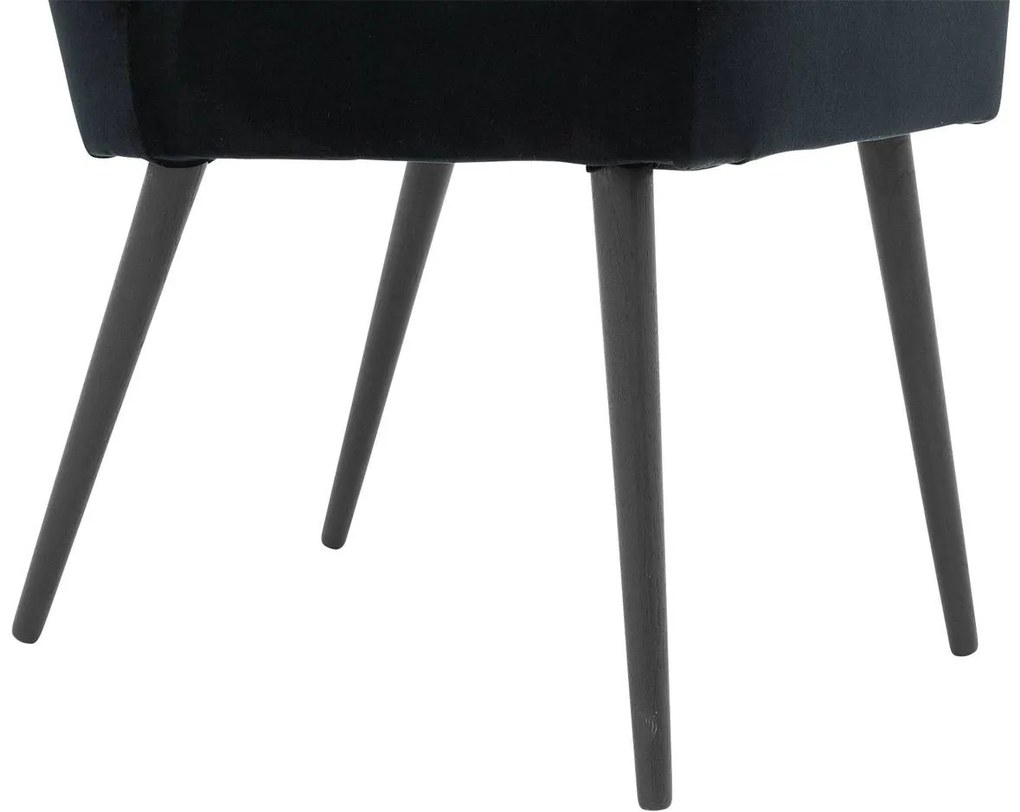 Goossens Eetkamerstoel Rob zwart velvet stof leuning, urban industrieel