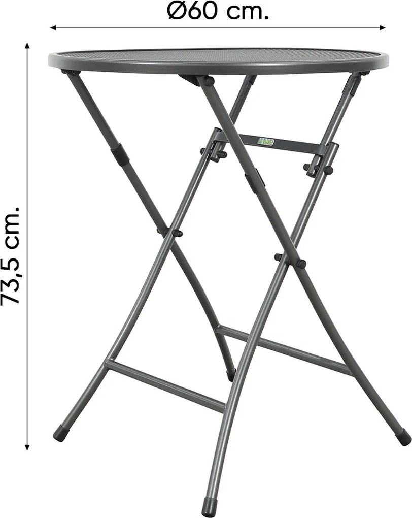 Inklapbare balkonset 3-delig strekmetaal - Antraciet