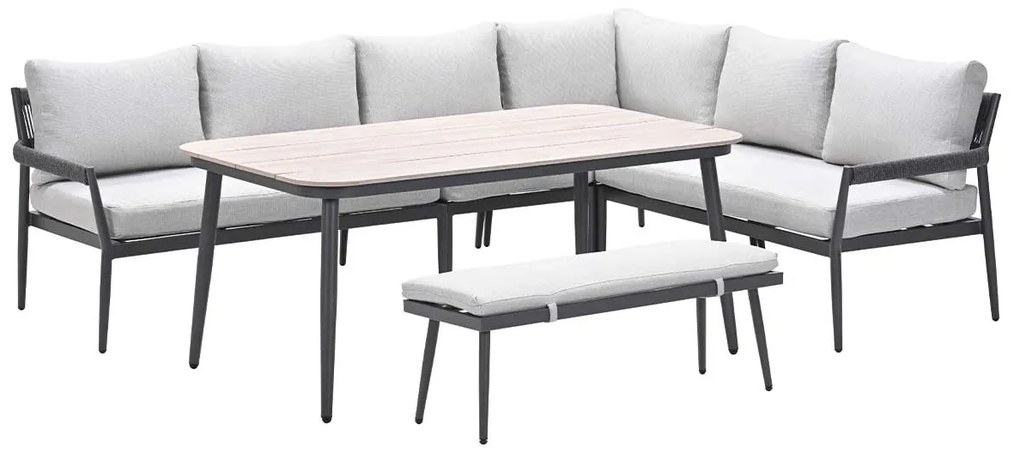 Garden Impressions Tineo lounge dining set 6-delig - donker grijs
