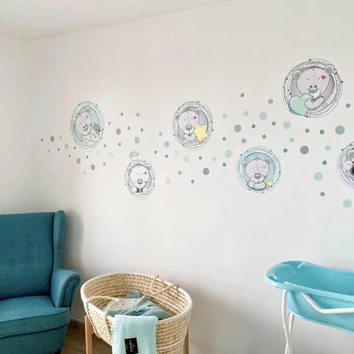 INSPIO Zelfklevende muurstickers - Beertjes met een naam van een kind