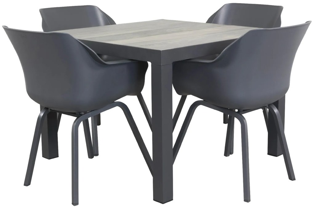 Sophie Element/Kings 4-persoons 100x100 cm. dining tuinset - Antraciet