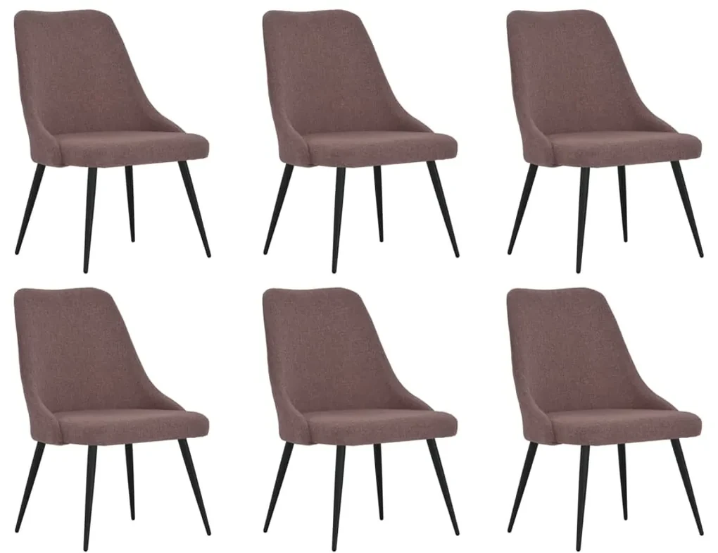 vidaXL Eetkamerstoelen 6 st stof bruin