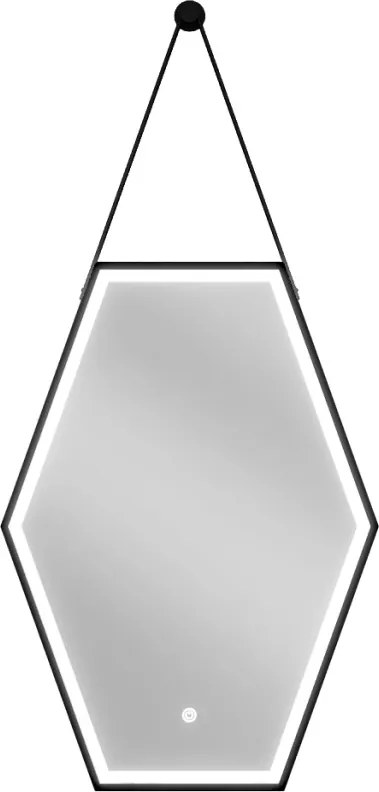 Mexen Orla verlicht badkamer spiegel 50 x 70 cm, LED 6000K, anti-condens, zwarte rand - 9815-050-070-611-70