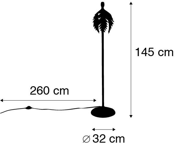 Vintage vloerlamp goud 145 cm - Botanica