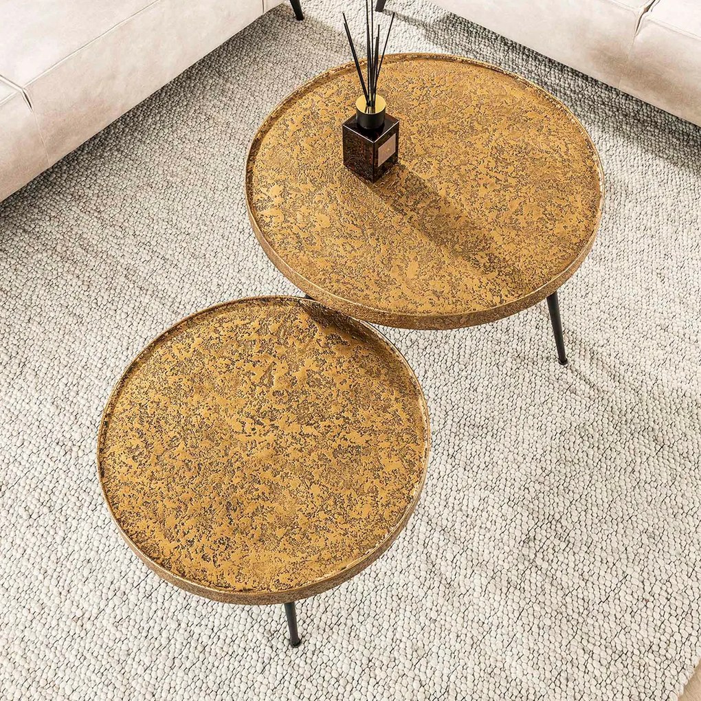 Bronzen Salontafel Set Rond - 74 X 74cm.