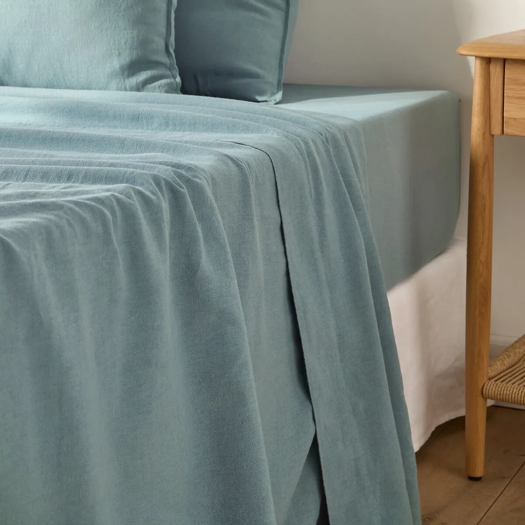 Plat laken in gewassen katoen/linnen, Marnie