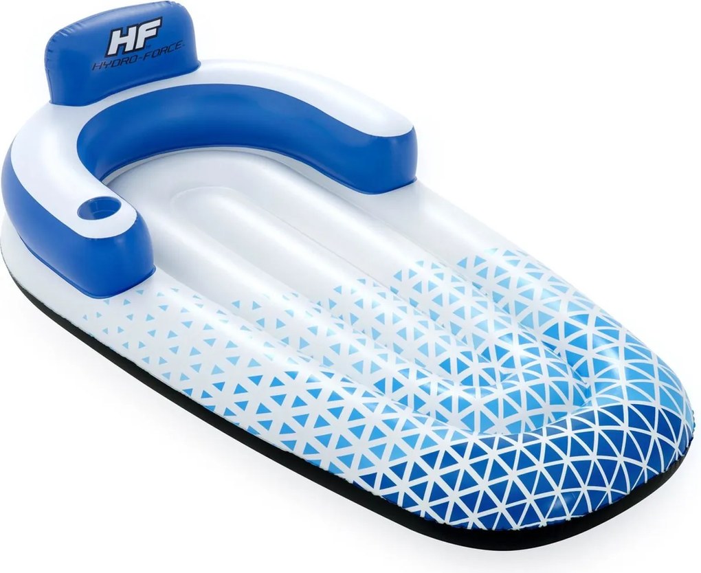 Bestway Hydro Force Indigo Wave Lounge - 191 x 107 cm - Drijvend Ligbed met Bekerhouder