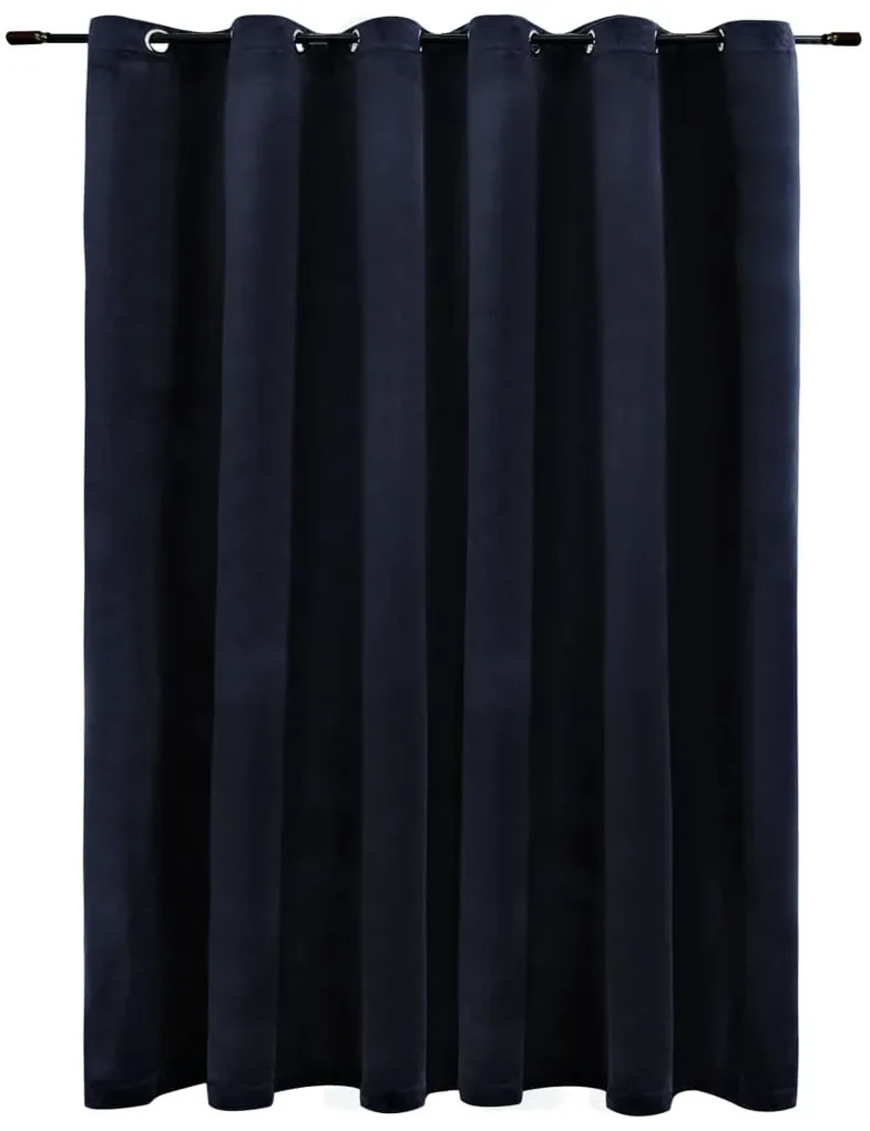 vidaXL Gordijn verduisterend met ringen 290x245 cm fluweel zwart