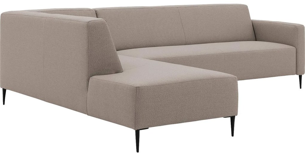 Goossens  Key West grijs, stof, 3-zits, modern design met ligelement links