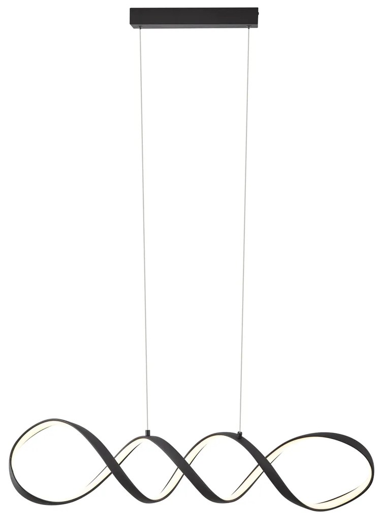 Design hanglamp zwart 100cm incl. LED 3-staps dimbaar - Wokkel
