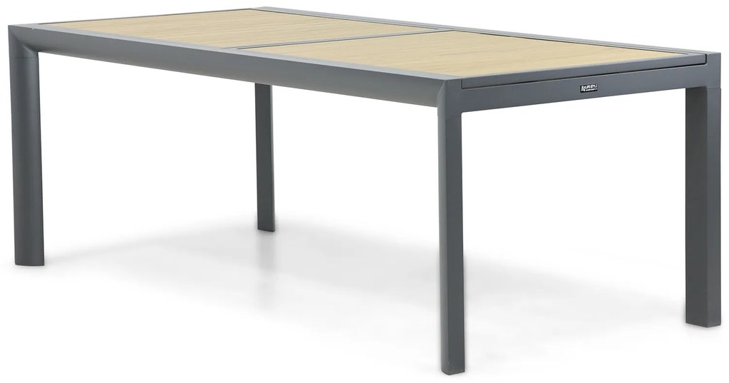 Tuinset 6 personen 214 cm Aluminium/teak Grijs Osmen Midura/Rosarno