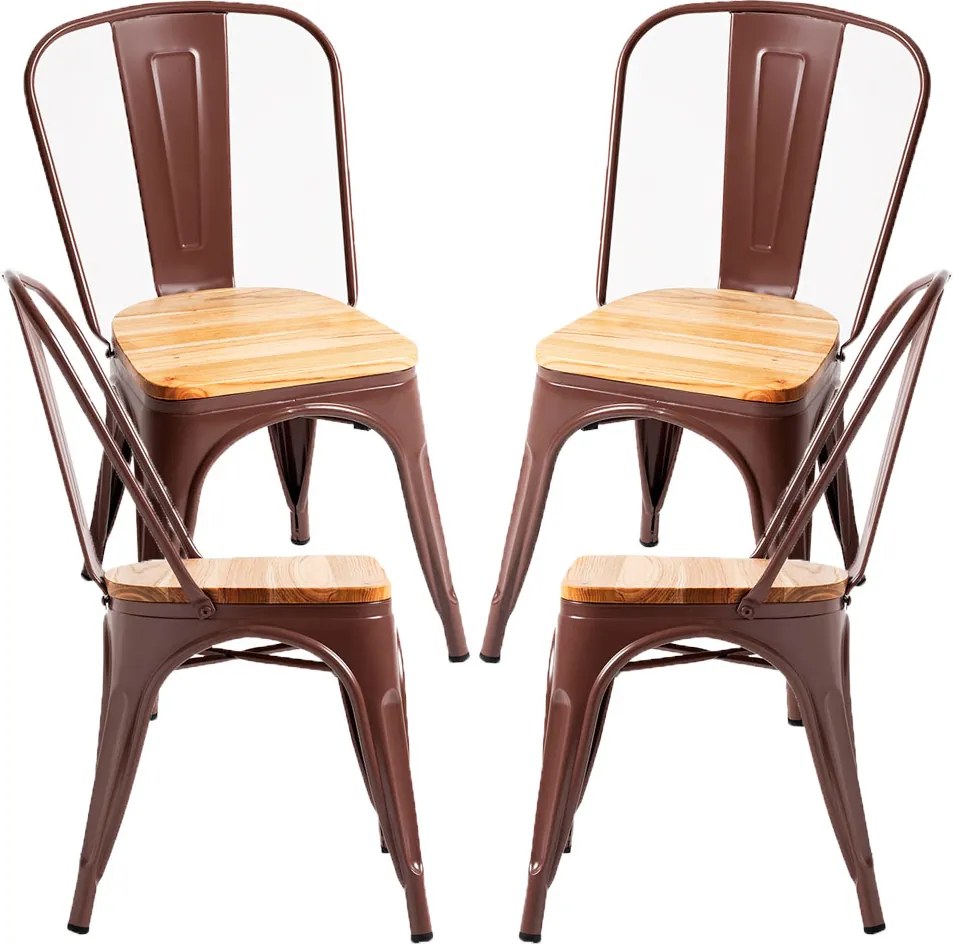 Set 4 Torix Natuurlijk Houten Stoelen