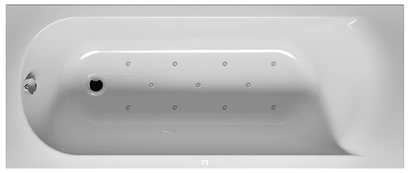 Riho Miami bubbelbad 170x70cm links wit glans met 11 aerojets