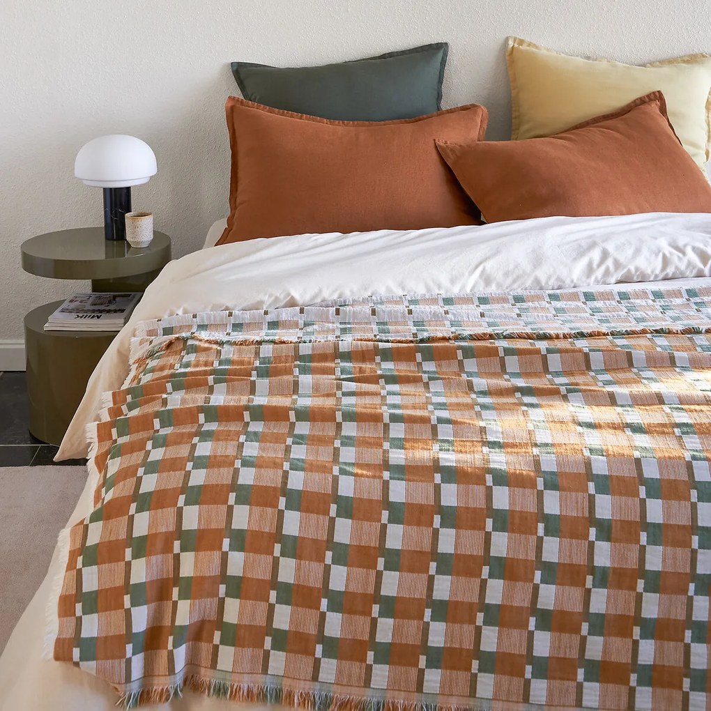 Jacquard plaid met geometrische motieven, Virna