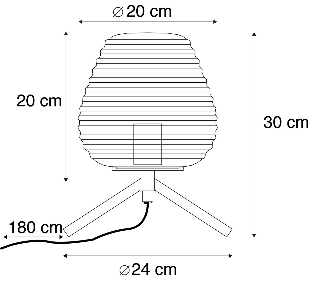 Design tafellamp zwart 20 cm met opaal glas - Hero Design E27 rond Binnenverlichting Lamp