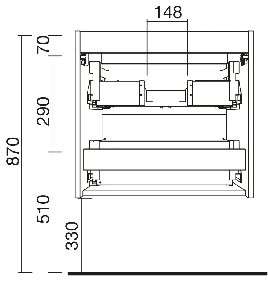 Muebles Renoir badmeubel 60cm wit mat met keramische wastafel en langwerpige handgrepen zwart