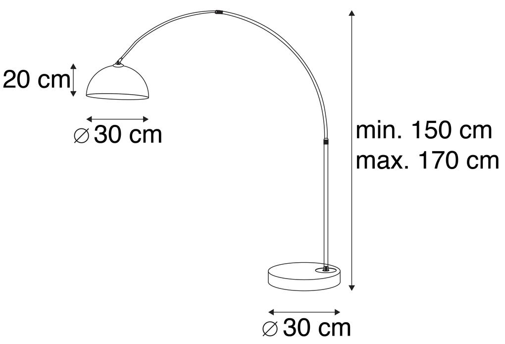 Smart booglamp chroom met witte kap incl. Wifi A60 - Arc Basic Modern, Design, Retro E27 rond Binnenverlichting Lamp