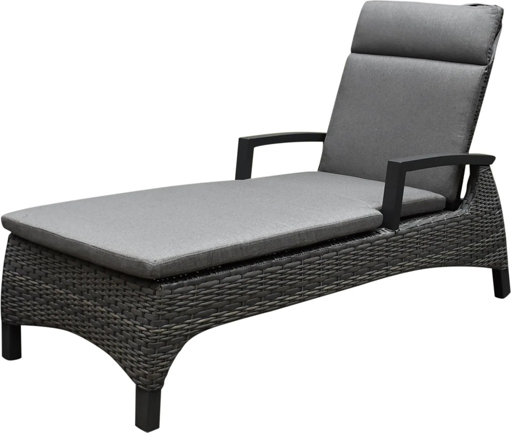 Showroommodel 2 x Dallas ligbed 162x70xH101 cm antraciet wicker