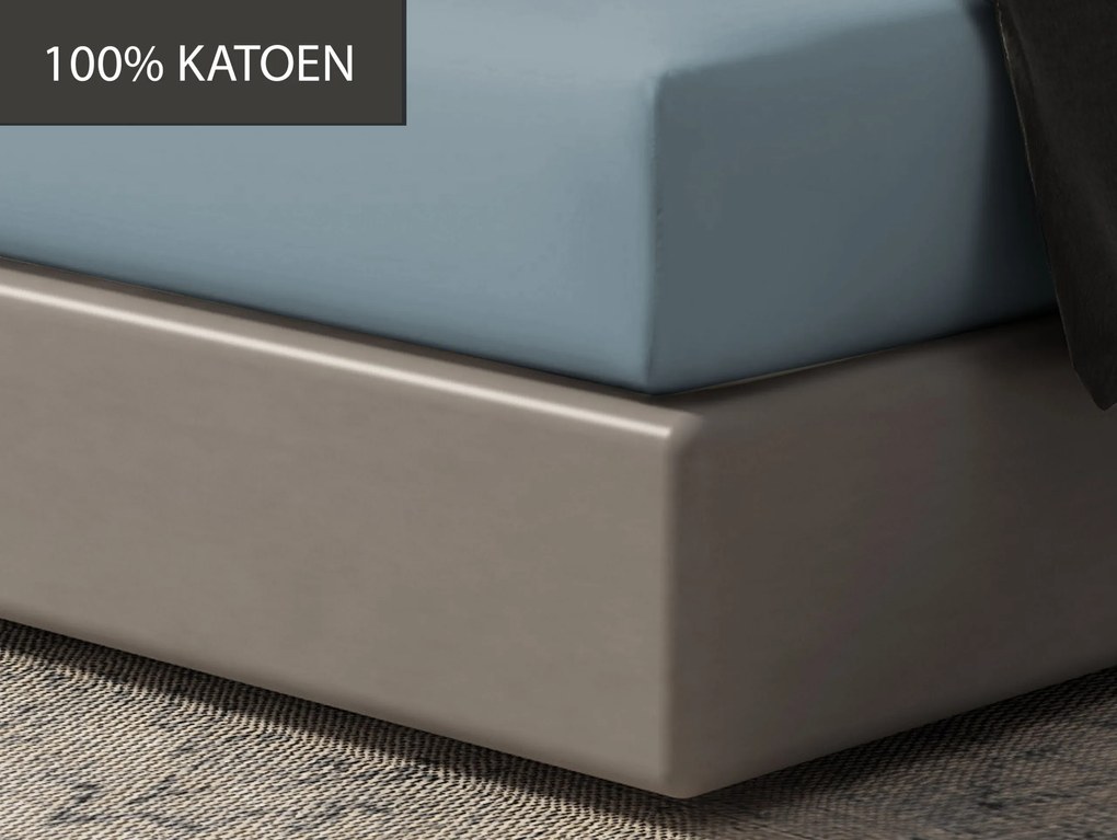 Hoeslaken Home - 100% natuurlijk katoen - 90x200 - lichtblauw