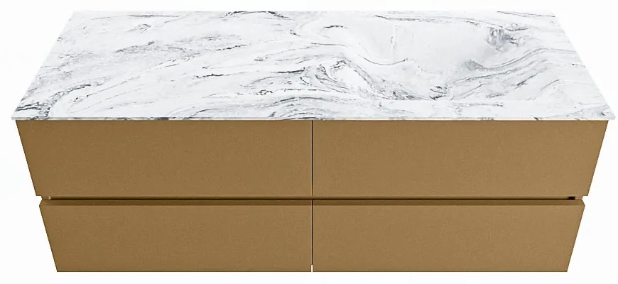 Mondiaz Vica DLux badmeubel 130cm oro 4 lades met wastafel glace rechts zonder kraangat