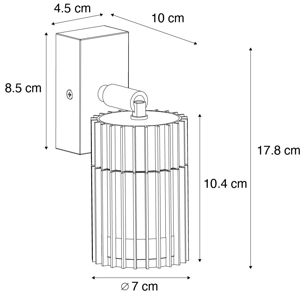 Design buiten plafondspot zwart IP44 - Boris
