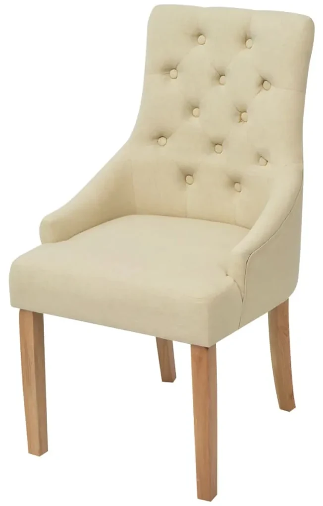 vidaXL Eetkamerstoelen 4 st stof crème