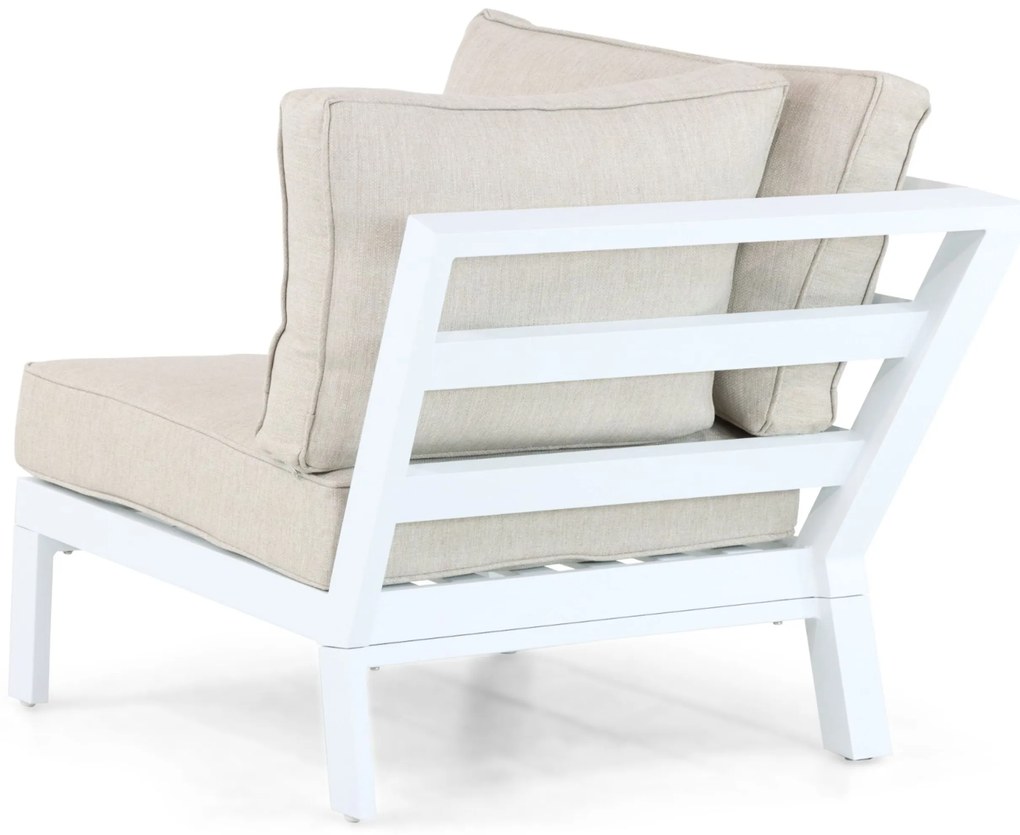 Hoek loungeset 5 personen Aluminium/Polywood (teakfinish) Wit Lifestyle Garden Furniture Bilbao