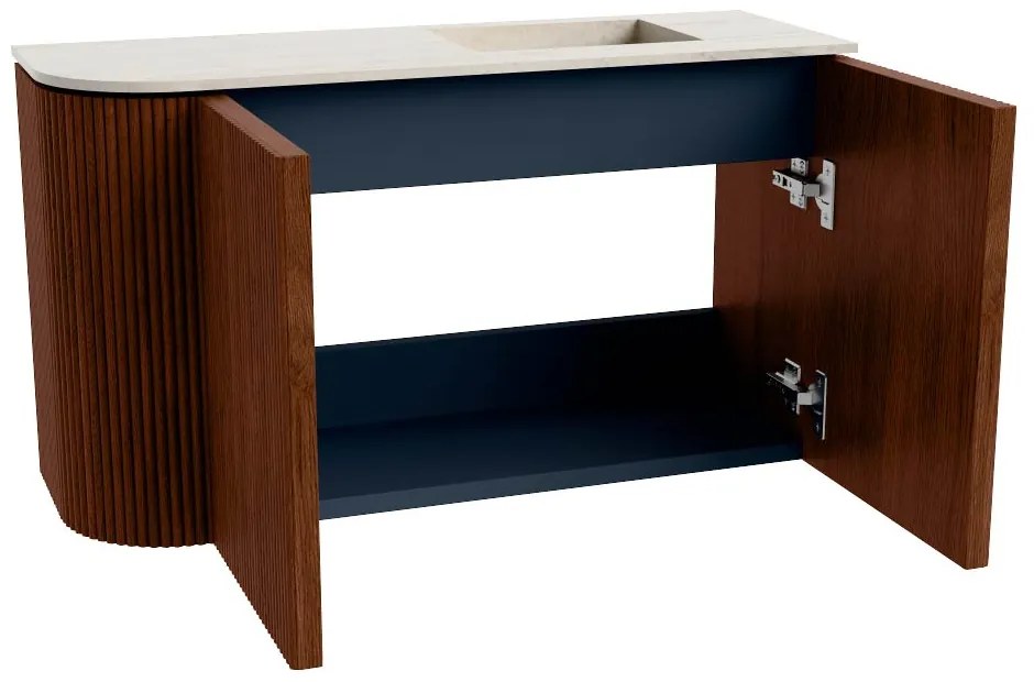 Mondiaz Joya DLux 70cm toiletmeubel ronding links ruby met wastafel faye rechts zonder kraangat meli