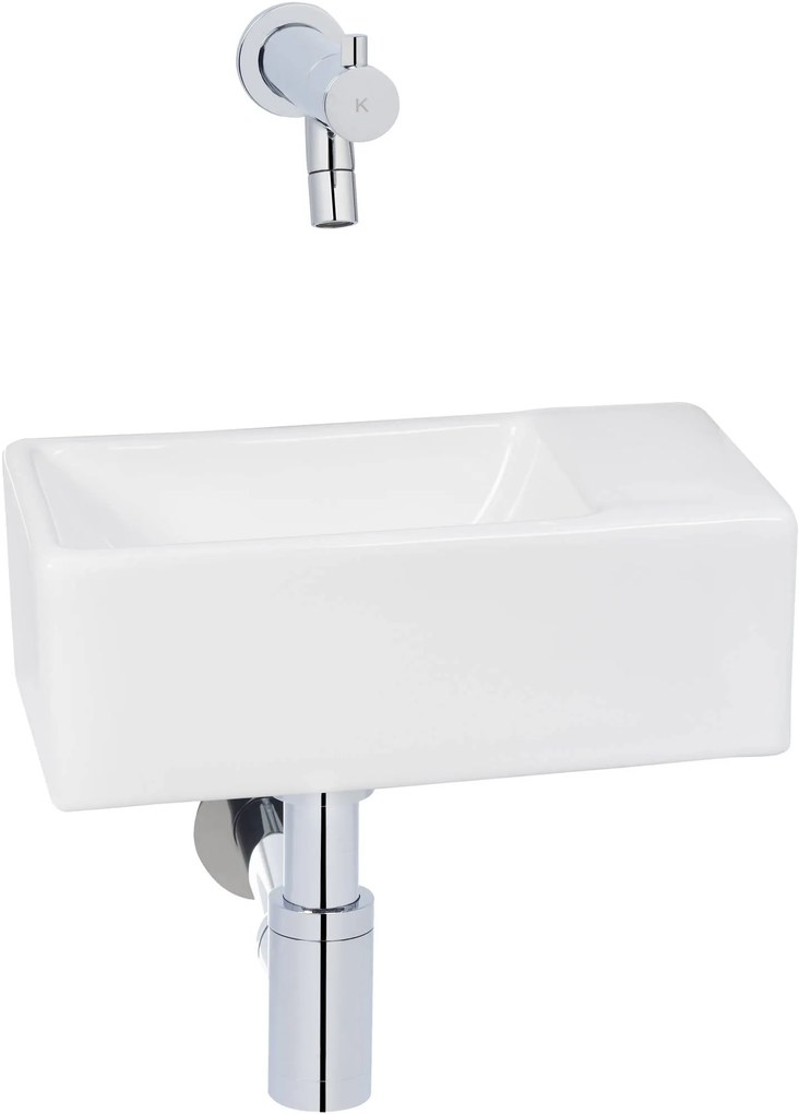 Saqu fontein zonder kraangat 30,5x18x11 cm Wit
