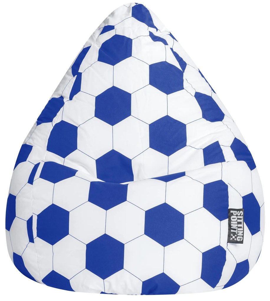 Zitzak Voetbal XL - Blauw/Wit