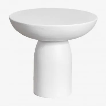 Ronde Cementen Bijzettafel (ø50 Cm) Zenadia Gebroken Wit - Sklum