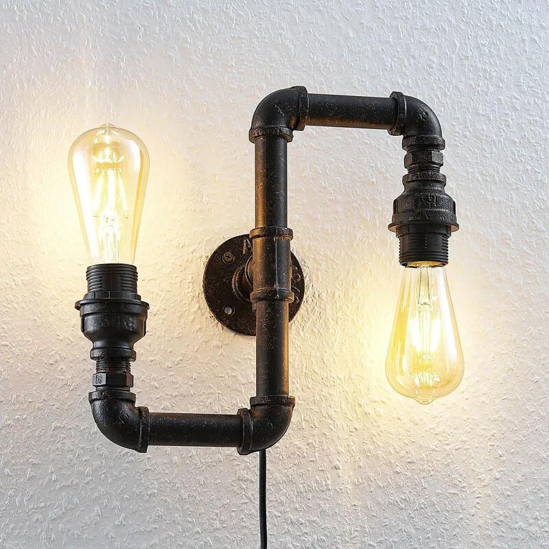 Wandlamp Josip in industrieel ontwerp, up & down - lampen-24