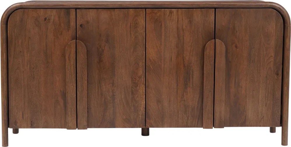 Design Dressoir Hout Met Ronde Hoeken - 160x40x80cm.