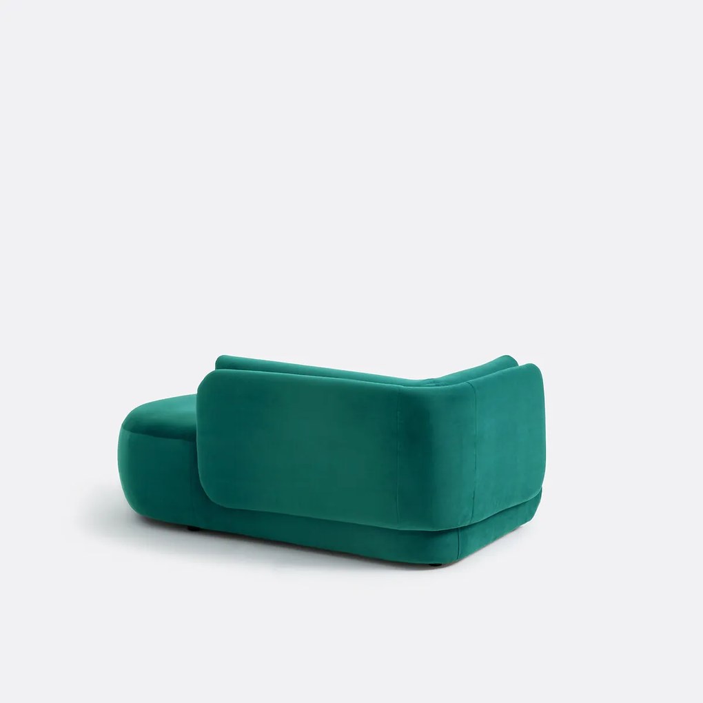 Longchair rechts, fluweel, Méridiano