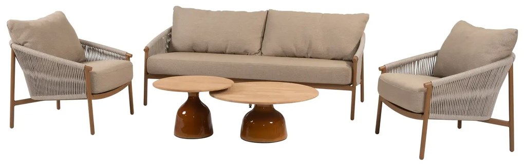 4 Seasons Outdoor Milos loungebank amber Loungebank   taupe weerbestendig