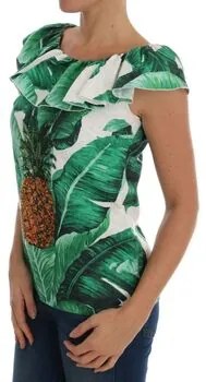 Overhemd Groen D&amp;G  Ananas Print Zijden Top - Groen