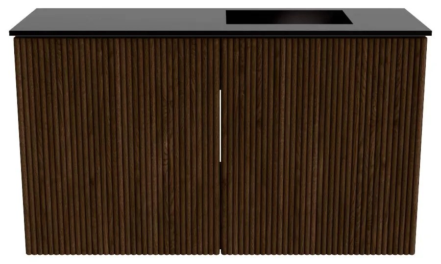 Mondiaz Joya 70cm toiletmeubel walnut met wastafel faye rechts zonder kraangat urban