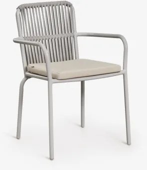 Stapelbare Tuinstoelen Set Van 2 Met Aluminium Armleuningen Alberta Rookgroen - Sklum