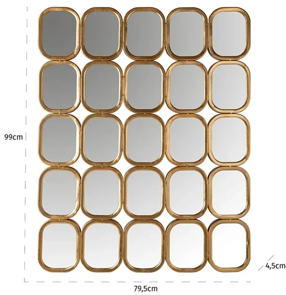 Richmond Interiors Marila Gouden Spiegel Met 25 Spiegels - 80x99cm