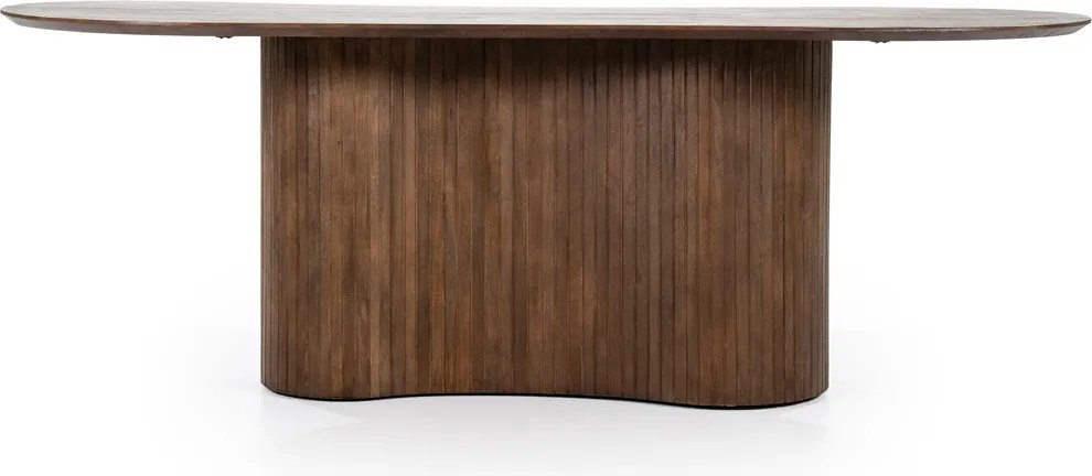 Organische Vorm Eettafel Donkerbruin 200 Cm - 200 X 110cm.