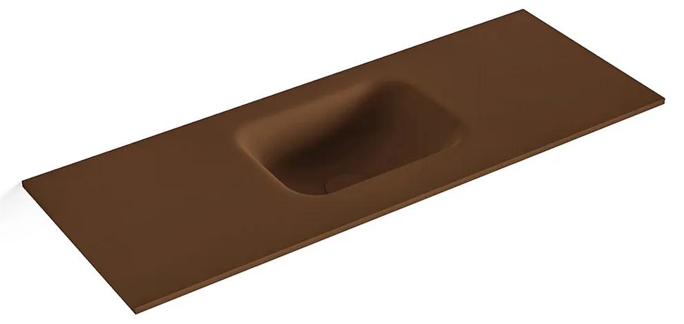 MONDIAZ LEX Rust solid surface inleg wastafel voor toiletmeubel 80cm. Positie wasbak midden